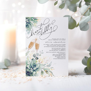 Invitation Succulent Brunch verdoyant et Fête des mariées Bub