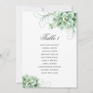 Invitation Succulentes aquarelle. Plan de table de mariage de