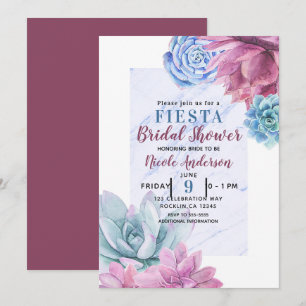 Invitation Succulentes Fête de Mariage Moderne et Chic avec d