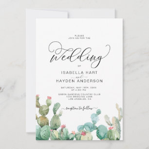 Invitation Succulents Cactus Boho Cactus Mariage du désert