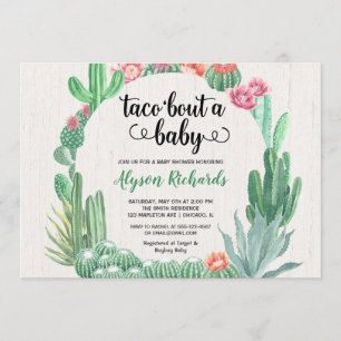 Invitation Succulents de cactus, accès de taco une fille de