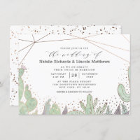 Succulents Terrarium géométrique Cactus Mariage