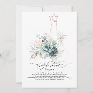 Invitation Succulents Végétation Mariage Robe Fête des mariée