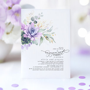 Invitation Succulents Verdure Gold Feuilles Partie I