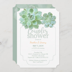 Invitation Succulents vert luxuriant Couples Douche