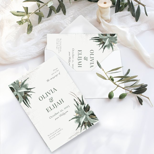 Invitation Succulents vintages Floraux (Créateur téléchargé)