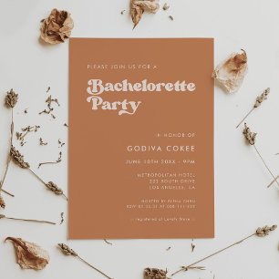 Invitation Sucre brun rétro élégant Bachelorette Party