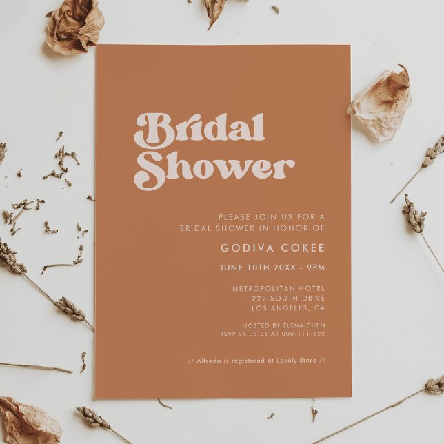 Invitation Sucre brun rétro élégant Douche nuptiale (Créateur téléchargé)