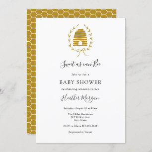 Invitation Sucré comme peut Bee Honeycomb Baby shower Invitat