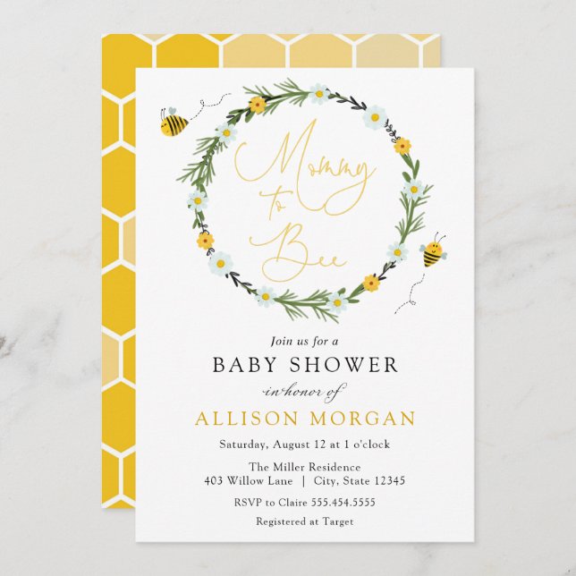 Invitation Sucré comme peut être Baby shower (Devant / Derrière)