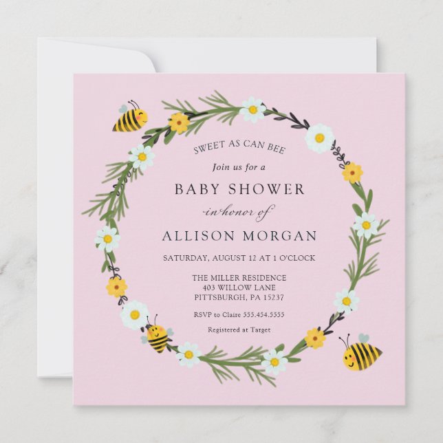 Invitation Sucré comme peut être Baby shower (Devant)