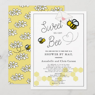 Invitation Sucré comme peut être Baby shower blanc par courri
