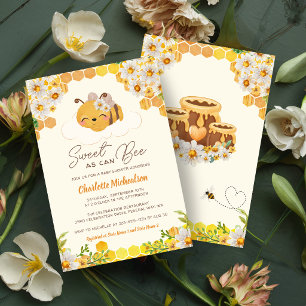 Invitation Sucré Comme Peut Être Baby shower Floral Honeycomb