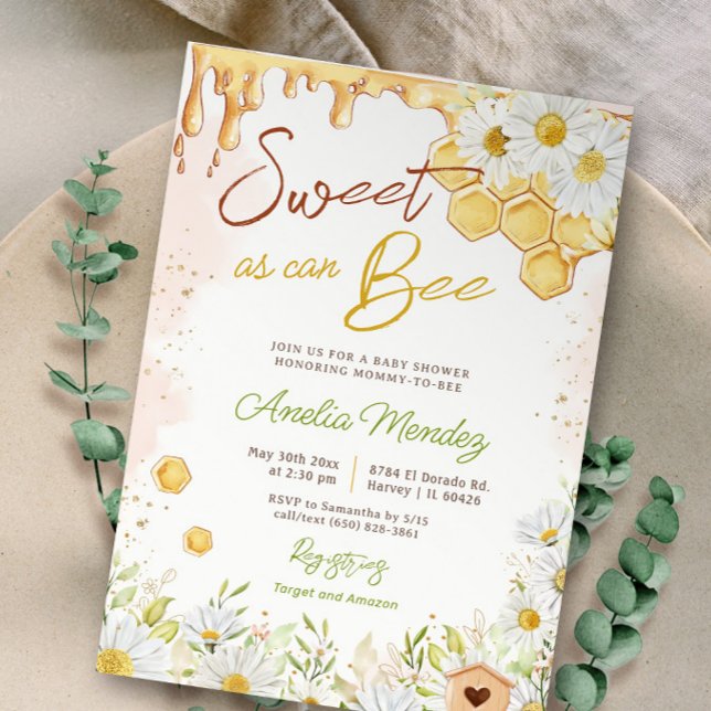 Invitation Sucré comme peut être Honeycomb Baby shower Sprink (Créateur téléchargé)
