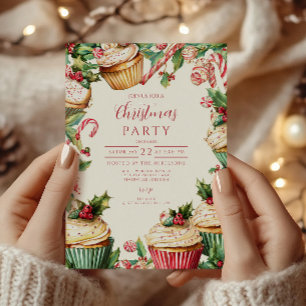 Invitation Sucre de canne Cupcake Noël