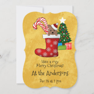 Invitation Sucre de canne d'ours mou dans le stock de Noël