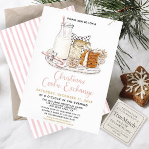 Invitation Sucre de canne Milk & Cookies Christmas Exchange P