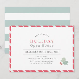 Invitation Sucre de canne Rouge moderne Grandes Têtes Holiday