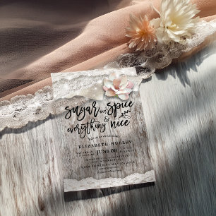 Invitation Sucre & épice & Tout Nice Baby shower rustique