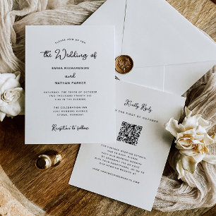 Invitation Sucré et capricieux   Code QR et Mariage RSVP