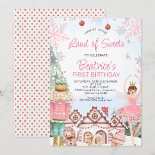 Invitation Sucre Plum Fée Gingerpain Maison Anniversaire