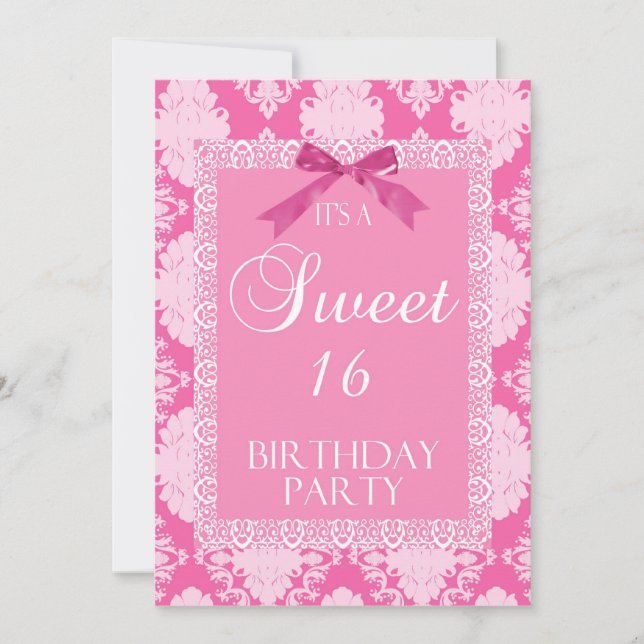 Invitation sucrée personnalisée 16 parties (Devant)