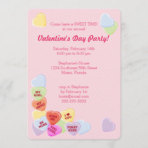 Invitation Sucrerie de Valentines d'amoureux