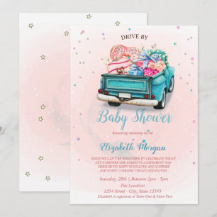 Invitation Sucreries de camion à l'aquarelle Fête prénatale D