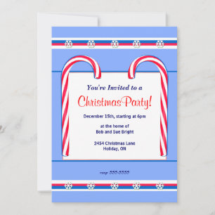 Invitation Sucres de canne de Noël bleu