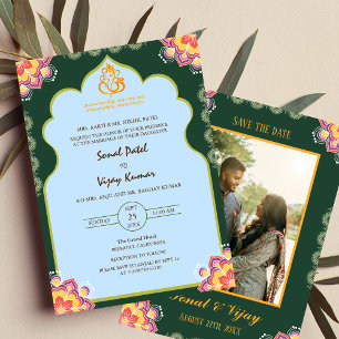 Invitation Sudh Desi Mariage hindou indien Ganesha Logo Chakr