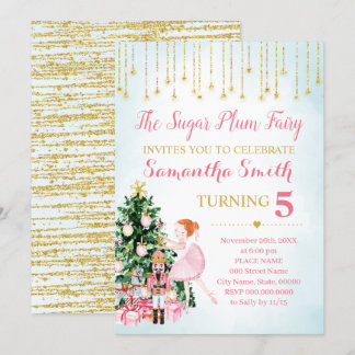 Invitation Sugar Plum Fairy Nutcracker parties scintillant hi