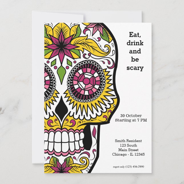 Invitation Sugar Skull (Devant)