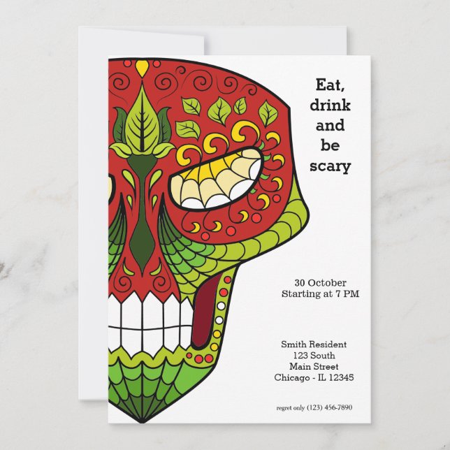 Invitation Sugar Skull (Devant)