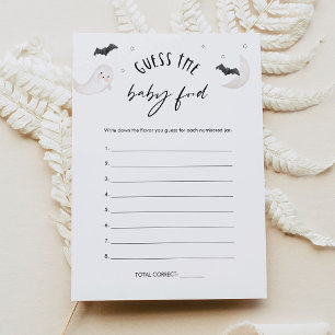 Invitation SUGARBOO Halloween Guess the Baby Food Game Card