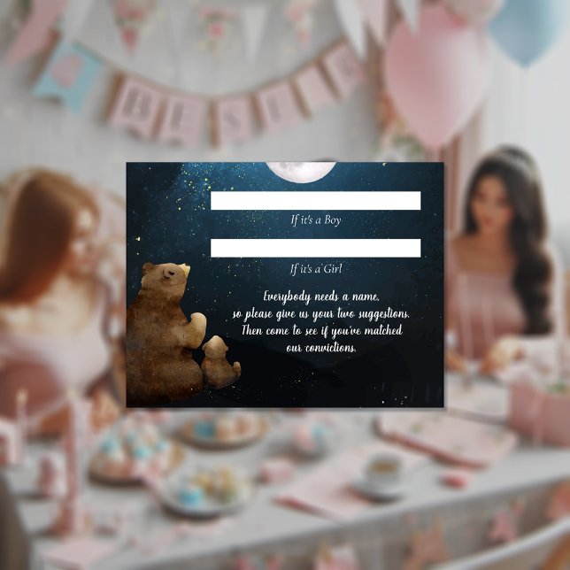Invitation Suggestions de nom pour ours Jeux de Baby Shower (Créateur téléchargé)