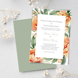 Invitation Suite de mariage élégante à l'aquarelle florale pê