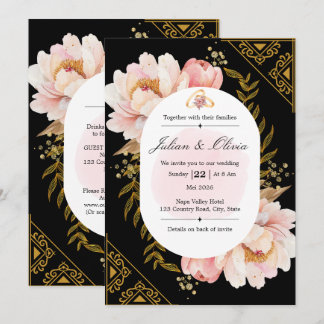 Invitation Suite de mariage florale à dégradé pastel moderne