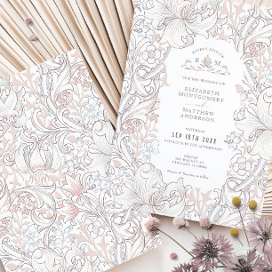 Invitation Suite de mariage Golden Lily Rose pâle Morris