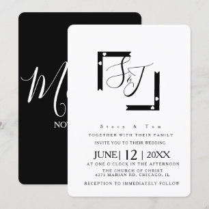 Invitation Suite de mariage minimaliste à barre en forme de c