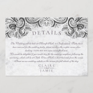 Invitation Suite d'invitation russe Rose en noir et blanc,