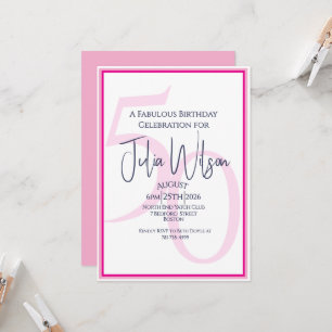Invitation Suite Fête d'anniversaire 50 ans Coastal Moderne R