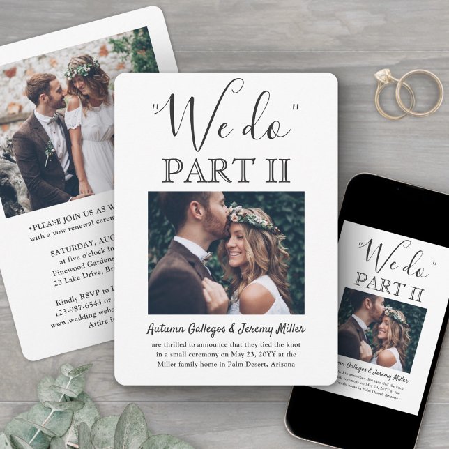 Invitation Suite Mariage 2 Photo Simple Script Nous Nous Mari (Créateur téléchargé)