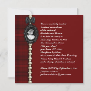 Invitation Suite Mariage Cameo et Plaid Goth