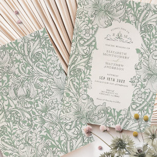 Invitation Suite Mariage Golden Lily Sage Green Morris