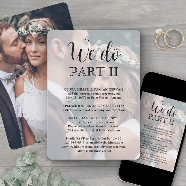 Invitation Suite Mariage Simple Scénario 2 Photos On Se Marie (Créateur téléchargé)