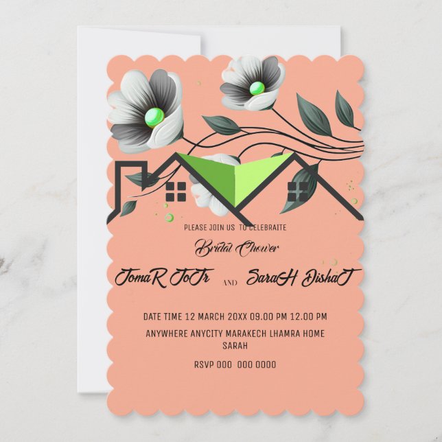 Invitation Suite, modèle d'invitation de mariage aux fleurs s (Devant)