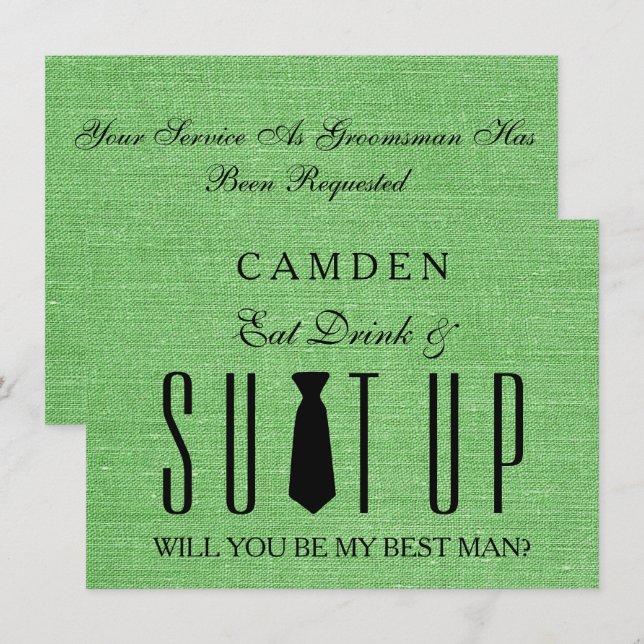 Invitation Suitup Seras-tu mon Bestman (Devant / Derrière)