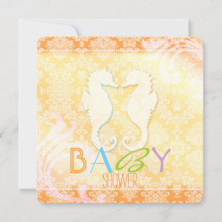 Invitation Summer Beach Baby shower hippocampe
