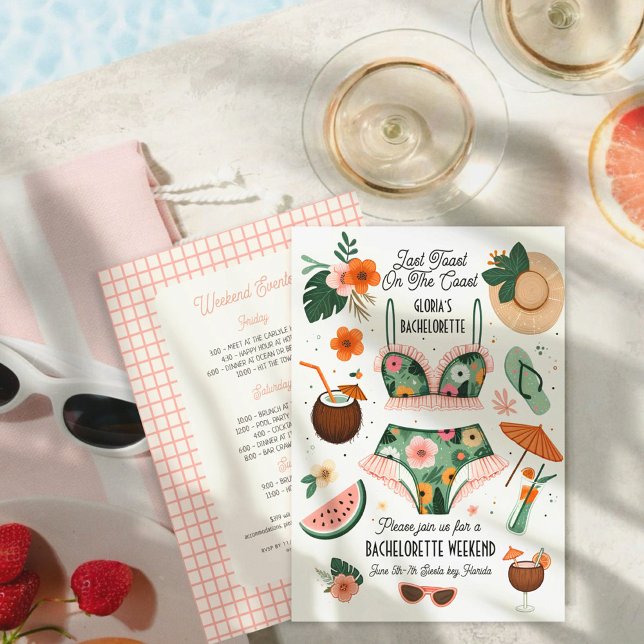 Invitation Summer Beach Bachelorette Dernier Toast (Créateur téléchargé)