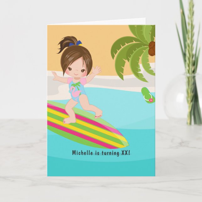 Invitation Summer Beach Girl Birthday Party Photo (Devant)